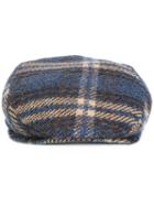 Lardini Checked Hat, Men's, Size: 60, Blue, Polyamide/wool