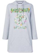 Moschino Floral Print Logo Hoodie - Grey