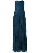 Mes Demoiselles - Pleated Bodice Gown - Women - Viscose - 40, Blue, Viscose