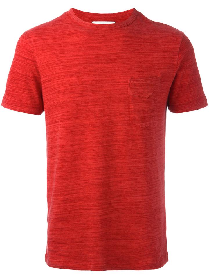 Officine Generale Basic T-shirt, Men's, Size: Small, Red, Cotton