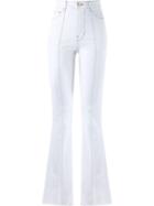 Amapô High Waist Flared Jeans, Women's, Size: 46, White, Cotton/spandex/elastane