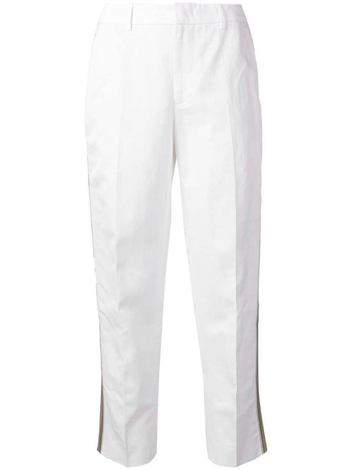 Pt01 Satin Tape Cropped Trousers - White
