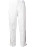Pt01 Satin Tape Cropped Trousers - White