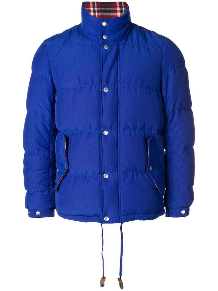 Comme Des Garçons Pre-owned Checked Lining Down Jacket - Blue