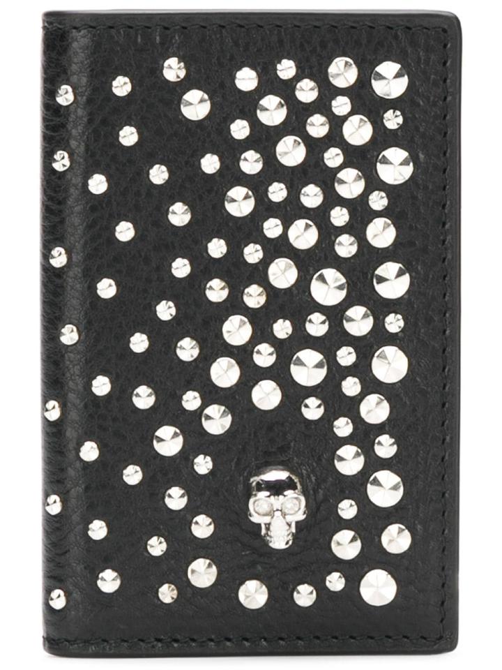 Alexander Mcqueen Studded Skull Pocket Organiser - Black