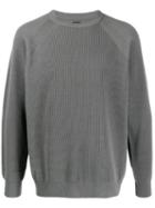 Batoner Ribbed Crewneck Jumper - Grey