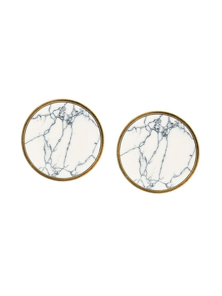 Balenciaga Marble-effect Large Earrings - White
