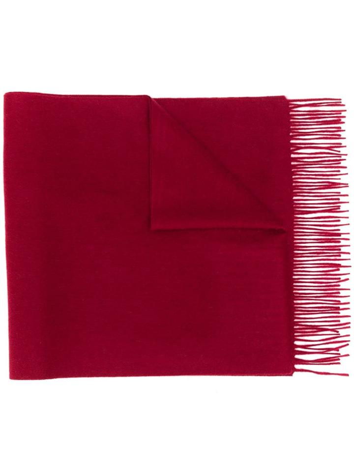 N.peal Large Woven Cashmere Scarf - Red