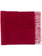 N.peal Large Woven Cashmere Scarf - Red