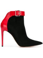 Alexander Mcqueen Contrast Ankle Strap Boots - Black