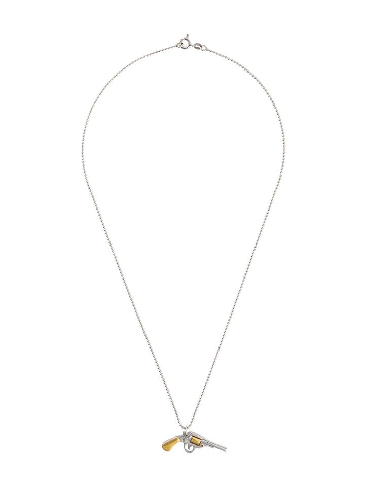 True Rocks Two Tone Gun Pendant Necklace - Metallic