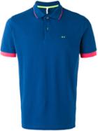 Sun 68 Contrast Polo Shirt, Men's, Size: Small, Blue, Cotton/spandex/elastane