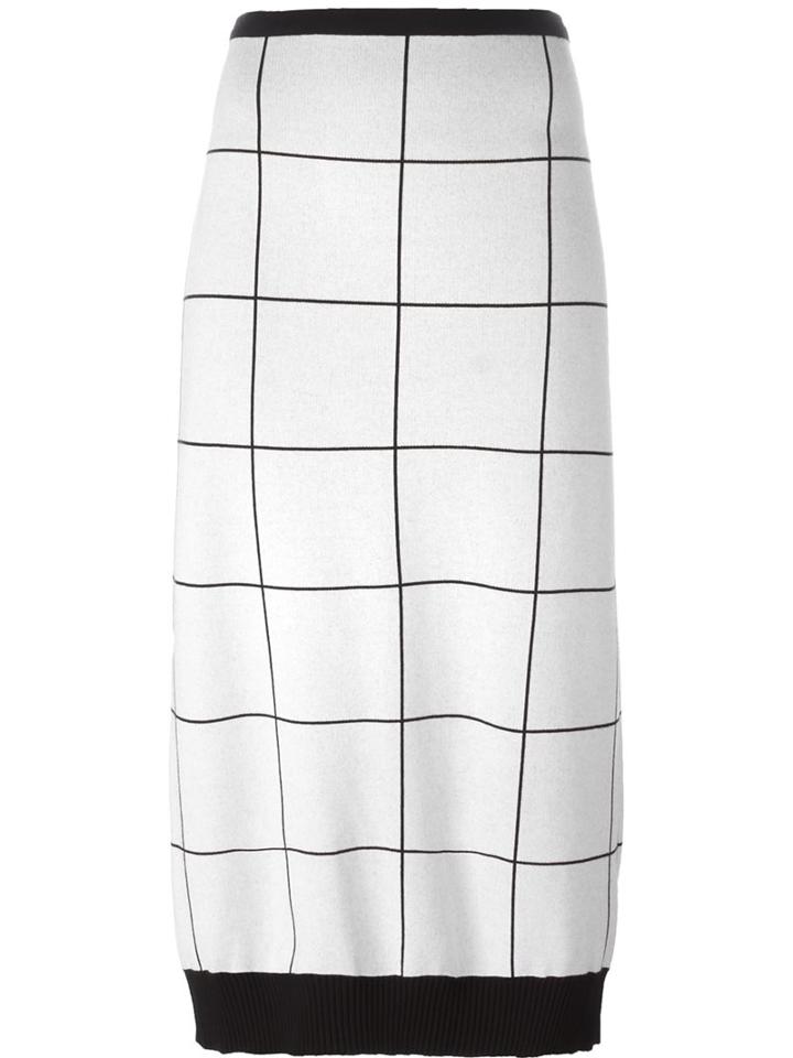 Iceberg Checked Skirt, Women's, Size: 38, White, Polyester/viscose
