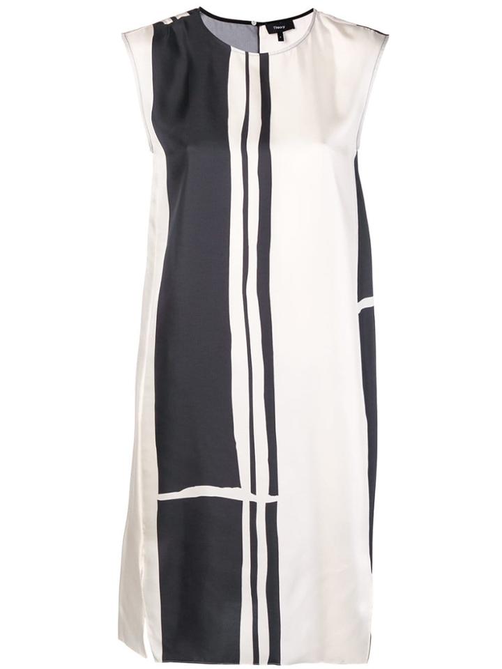 Theory Minimal Sheath Stripe Dress - White