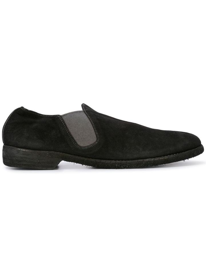 Guidi Round Toe Slippers - Black