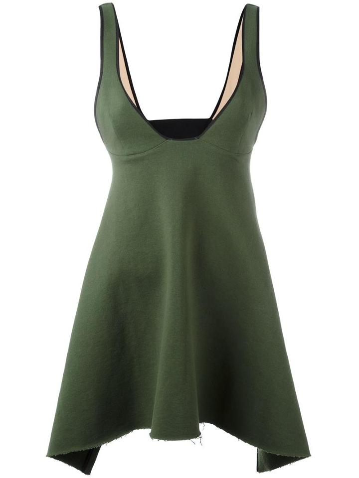 Ssheena Plunging V-neck Top, Women's, Size: Small, Green, Cotton