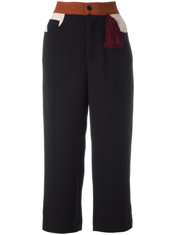 Au Jour Le Jour Cropped Wide-leg Trousers - Black