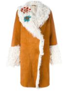 Giada Benincasa Embellished Detail Shearling Coat