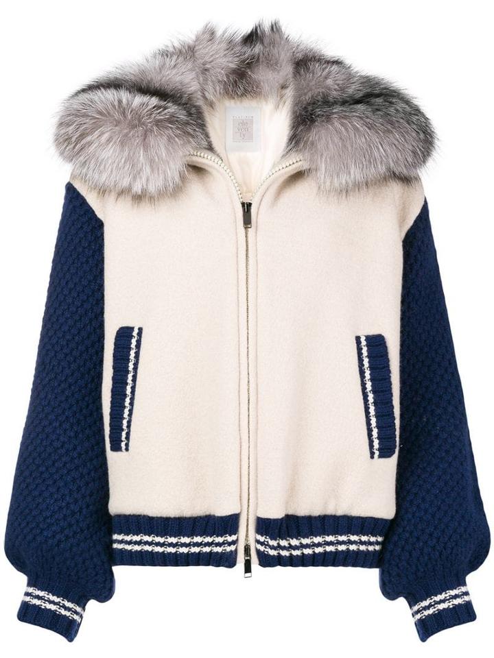 Eleventy Loose Bomber Jacket - Neutrals