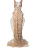 Marchesa Illusion Column Gown - Nude & Neutrals