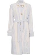 Chalayan White Silk Trench Coat - Nude & Neutrals