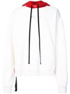 Unravel Project Bicolour Drawstring Hoodie - White