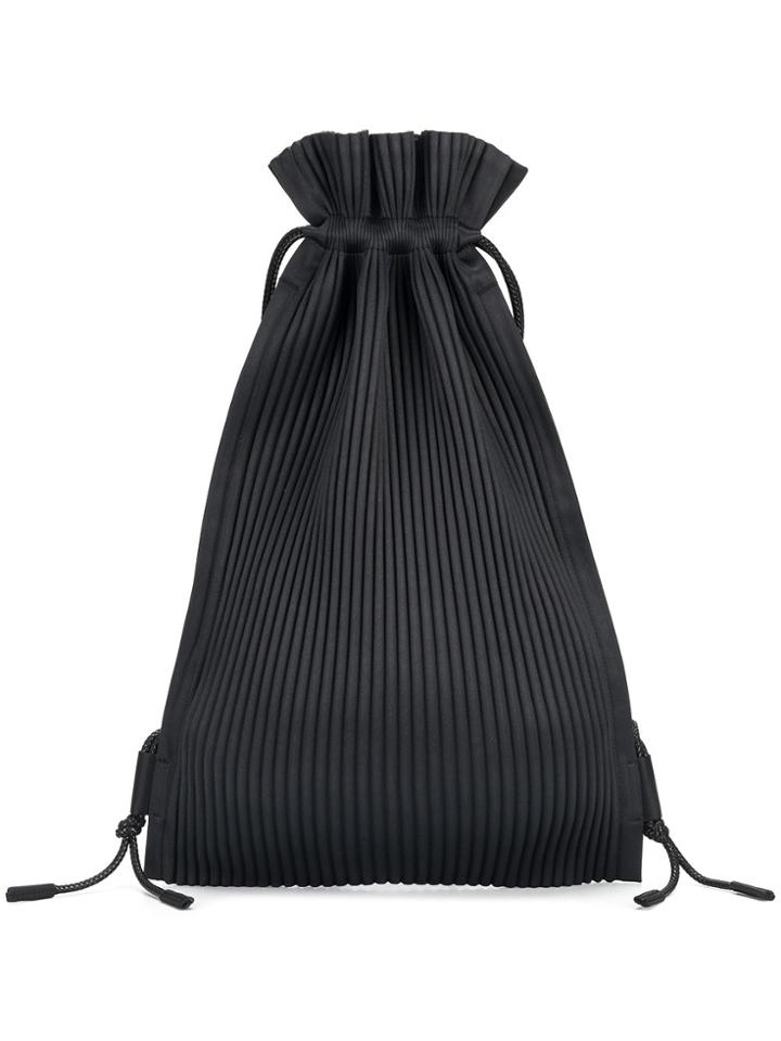 Homme Plissé Issey Miyake Drawstring Pleated Backpack - Black