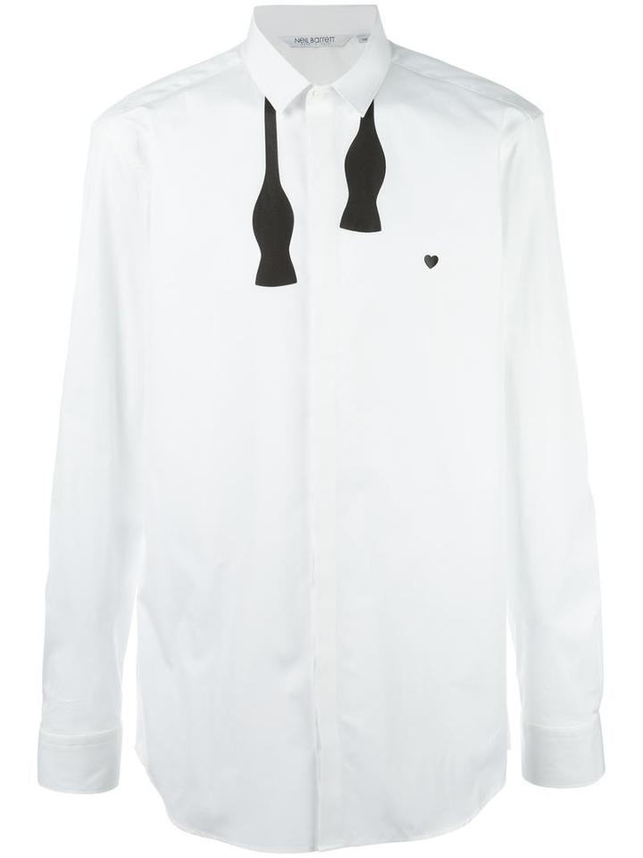 Neil Barrett Bow Tie Shirt, Men's, Size: 39, White, Cotton