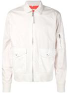 321 Zip Flight Jacket, Men's, Size: Small, White, Cotton/polyester