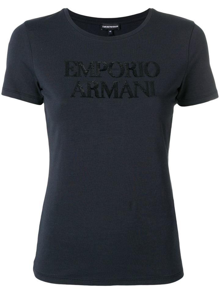 Emporio Armani Sequin Logo T-shirt - Blue