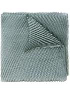 Pleated Zigzag Scarf - Women - Polyester - One Size, Green, Polyester, Armani Collezioni