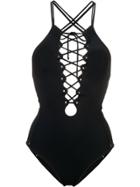 Jonathan Simkhai Lace Up One Piece - Black