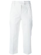 Dondup Capri Trousers, Women's, Size: 42, White, Cotton/spandex/elastane