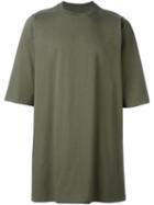 Rick Owens Oversize Crew Neck T-shirt, Men's, Size: Medium, Green, Cotton