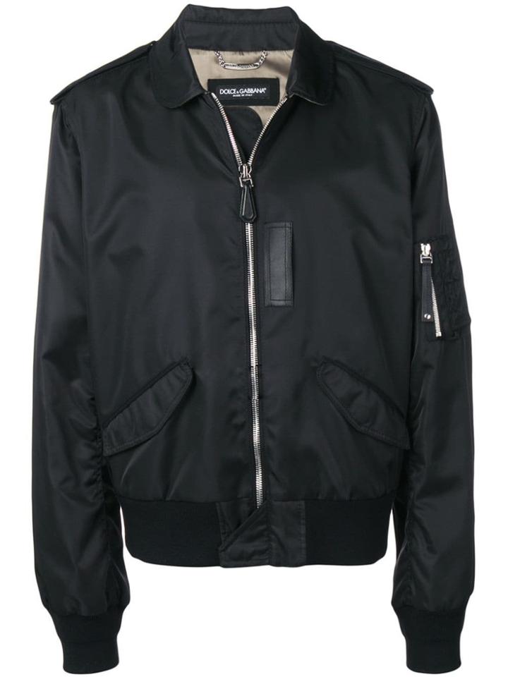 Dolce & Gabbana Multi-pocket Bomber Jacket - Black