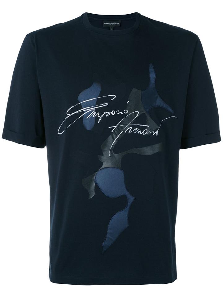 Signature T-shirt - Men - Cotton - Xl, Blue, Cotton, Emporio Armani