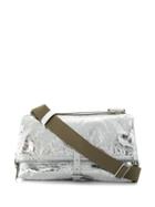 Maison Margiela Metallic Crinkle-effect Crossbody Bag - Silver