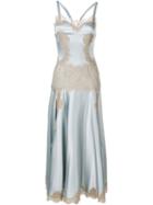 Dolce & Gabbana Lace Detail Dress, Women's, Size: 42, Grey, Silk/cotton/spandex/elastane