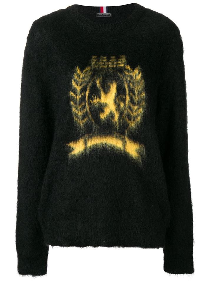 Hilfiger Collection Fuzzy Logo Sweater - Black