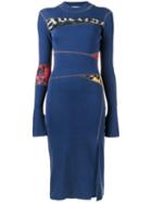 Tigran Avetisyan By Pavel An - Printed Ribbed Midi Dress - Women - Cotton - Xs, Blue, Cotton