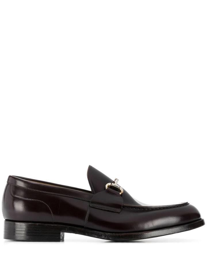 Green George T-bar Detail Loafers - Brown