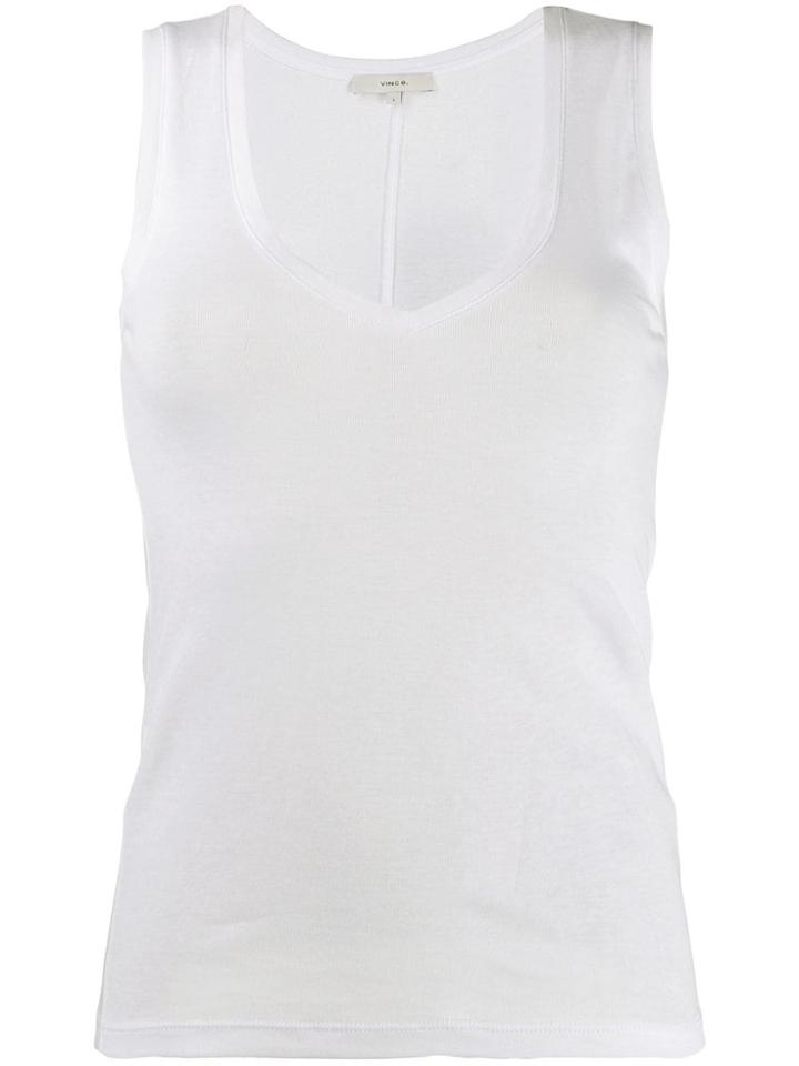 Vince V-neck Vest Top - White