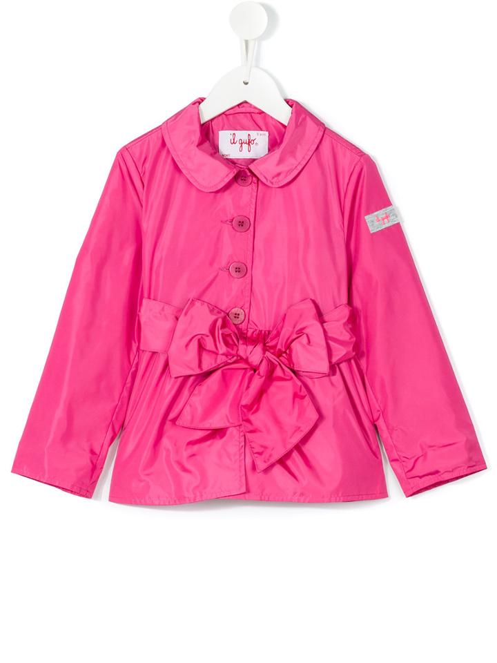 Il Gufo - Tie Waist Coat - Kids - Polyamide/polyester - 6 Yrs, Pink/purple
