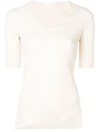 Helmut Lang Ribbed V-neck Top - Neutrals
