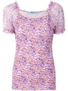 Blumarine Floral Short-sleeve Blouse - Pink & Purple