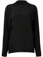Maison Margiela Draped Back Blouse, Women's, Size: 44, Black, Silk