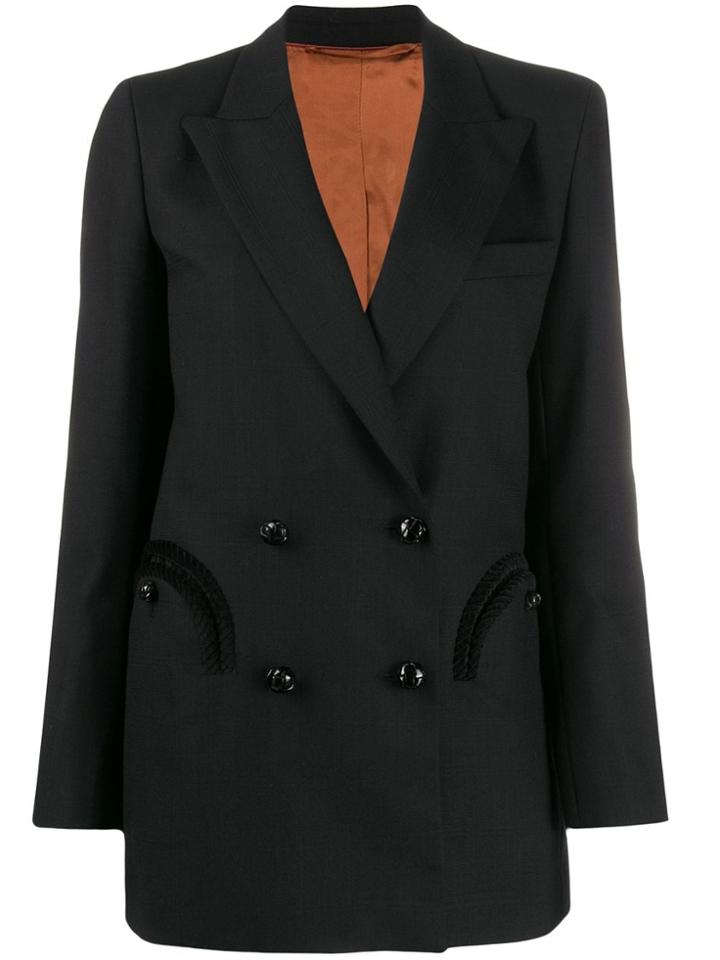 Blazé Milano Fitted Double-breasted Blazer - Black