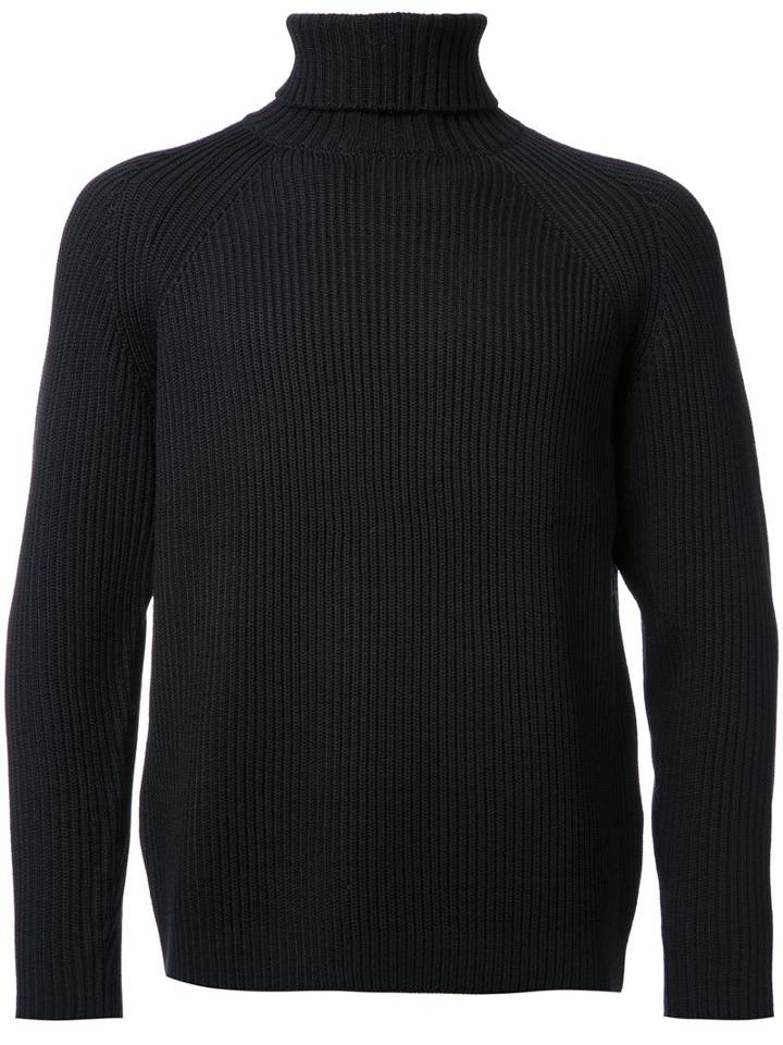 H Beauty & Youth Roll Neck Jumper, Men's, Size: Small, Black, Wool