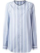 3.1 Phillip Lim Striped Shirt, Women's, Size: Large, Blue, Cotton