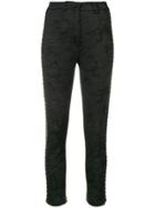 Dolce & Gabbana Rose Jacquard Skinny Trousers - Black